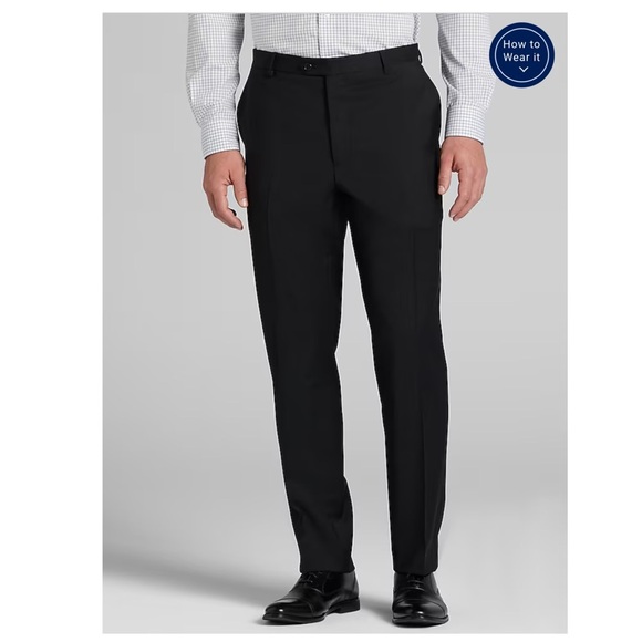 Joseph Abboud Men's Wool Black Dress Pants 33 - Picture 2 of 8